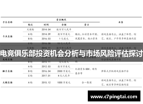 电竞俱乐部投资机会分析与市场风险评估探讨